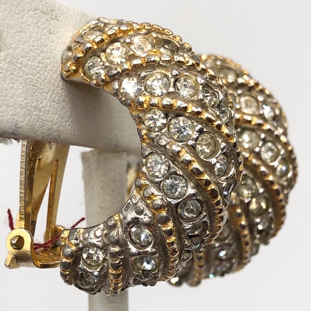 Vintage Kjl Kenneth Jay Lane Rhinestone Earrings - image 4